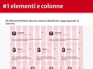 #1 elementi e colonne
*
Gli Elementi/Moduli devono essere identificati raggruppando le
colonne.
 