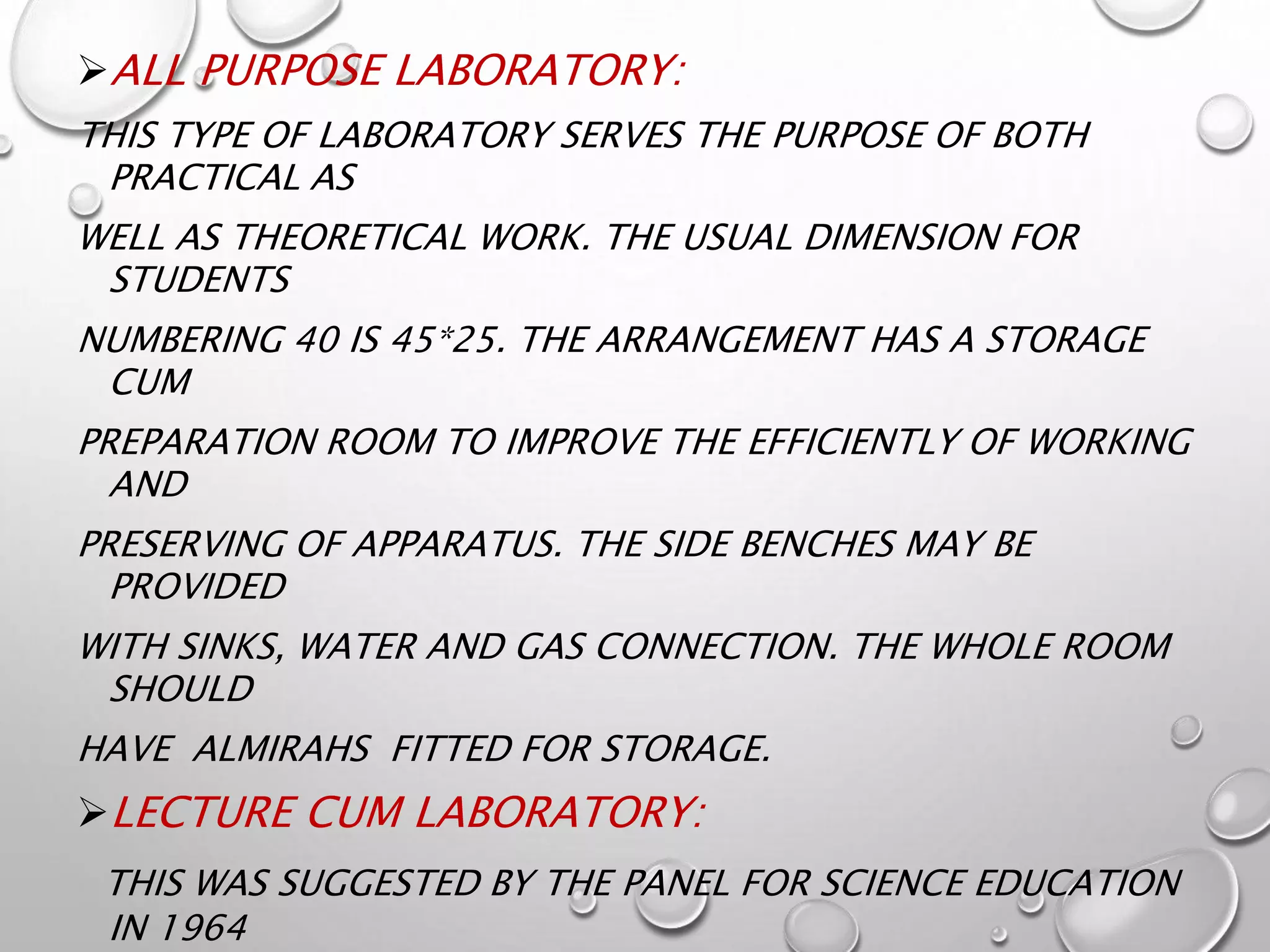 science laboratory and planning | PPTX