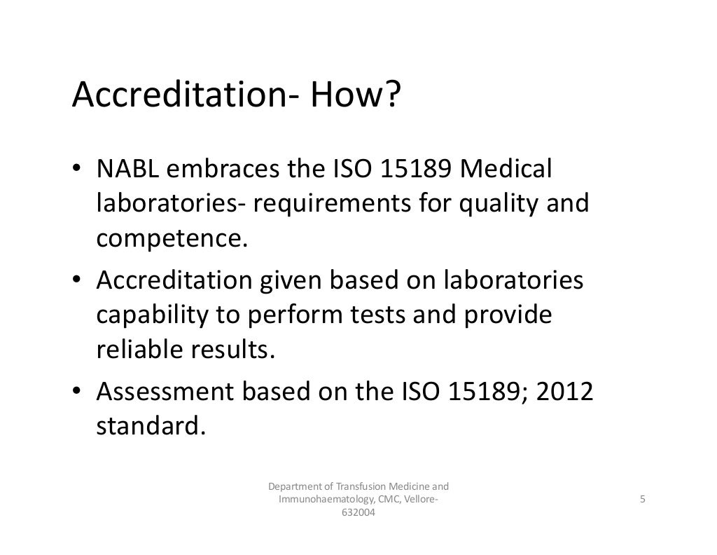 Laboratory accreditation