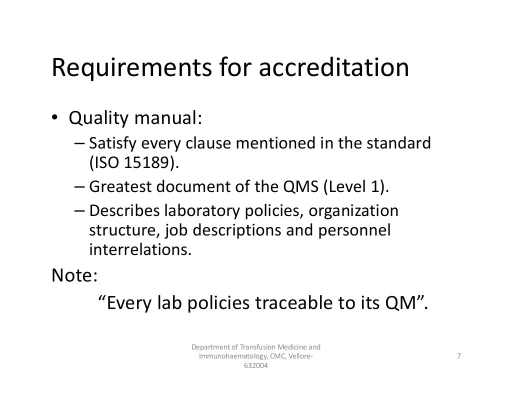 Laboratory accreditation