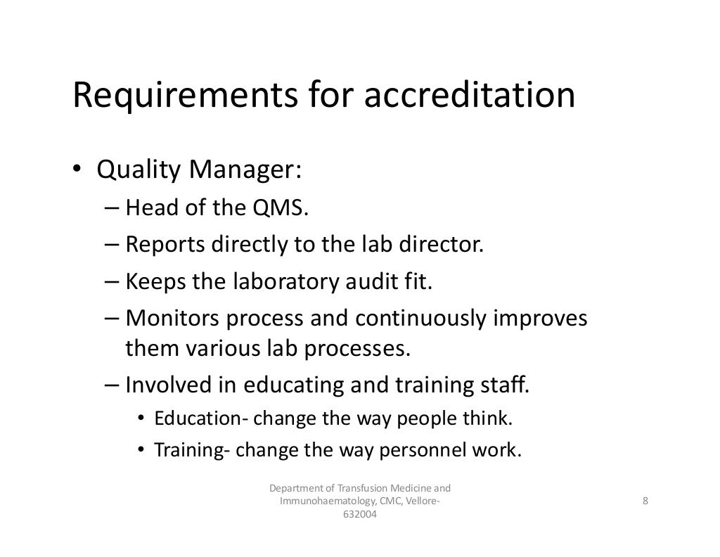 Laboratory accreditation