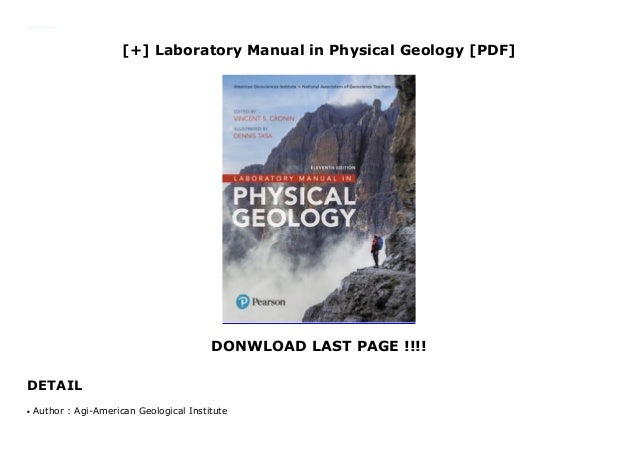Physical Geology Laboratory Manual Answers – DUCY