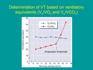Determination of VT based on ventilatory
equivalents (Ve/VO2 and Ve/VCO2)

 