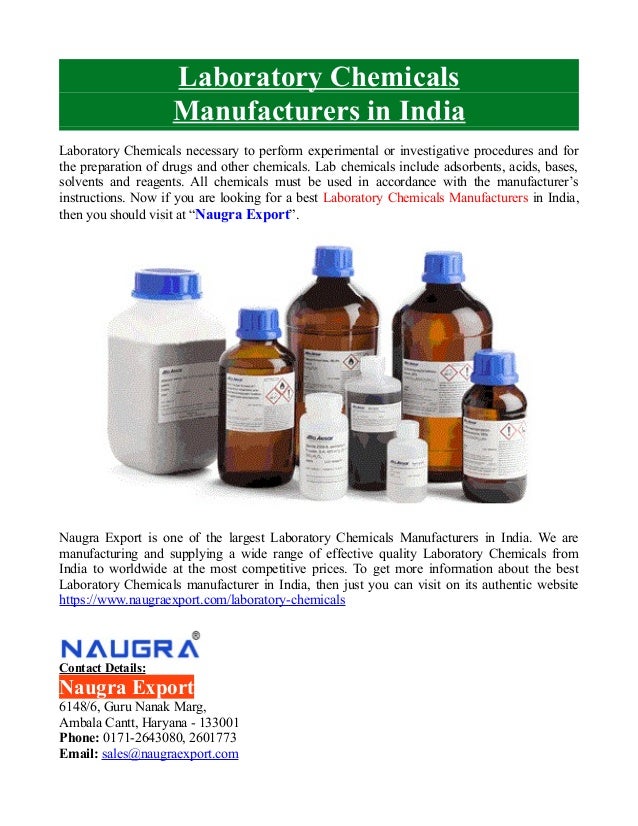 Laboratory Chemicals Manufacturers in India
