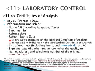 Laboratory control gmp api (q7 ich guide) | PPT