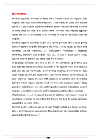 Laboratory diagnosis of hospital acquired infections(nosocomial ...