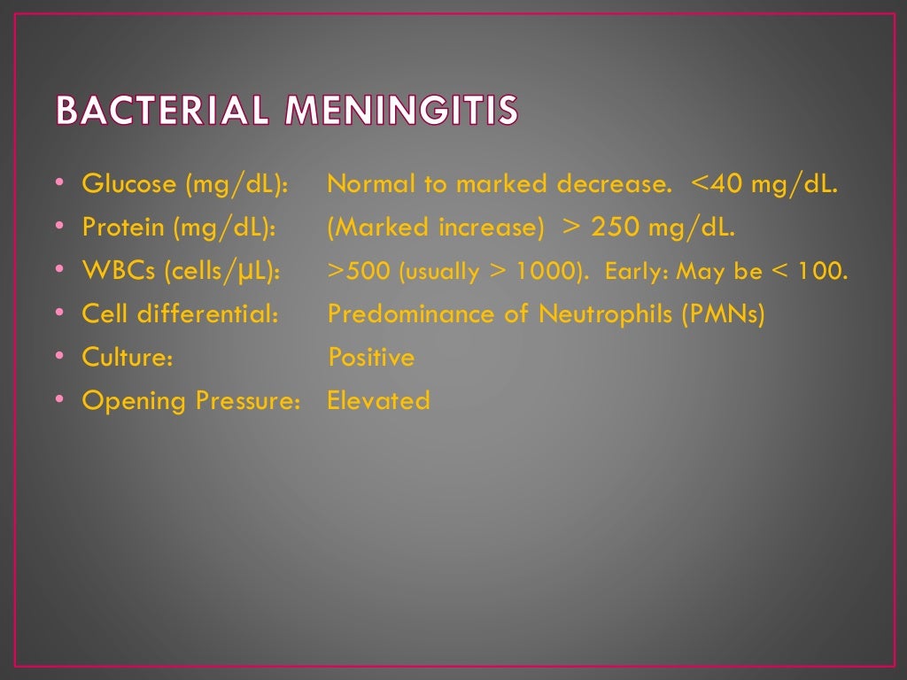 Laboratory diagnosis of meningitis