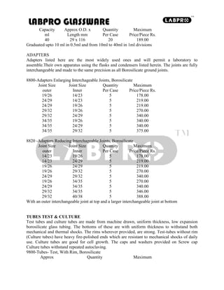 Laboratory glassware list | PDF