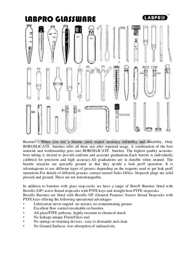 Laboratory glassware list