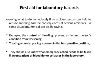 Comprehensive Laboratory Hazards Safety and First Aid Training | PPTX