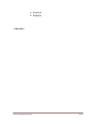 Electrical
Radiation

= The End =

Laboratory Management And Safety

Page 33

 