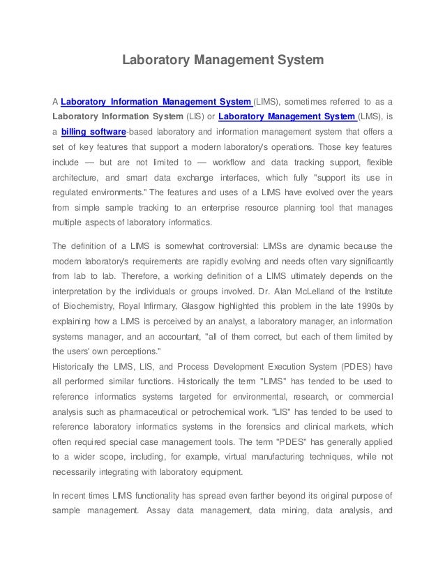 Laboratory management system