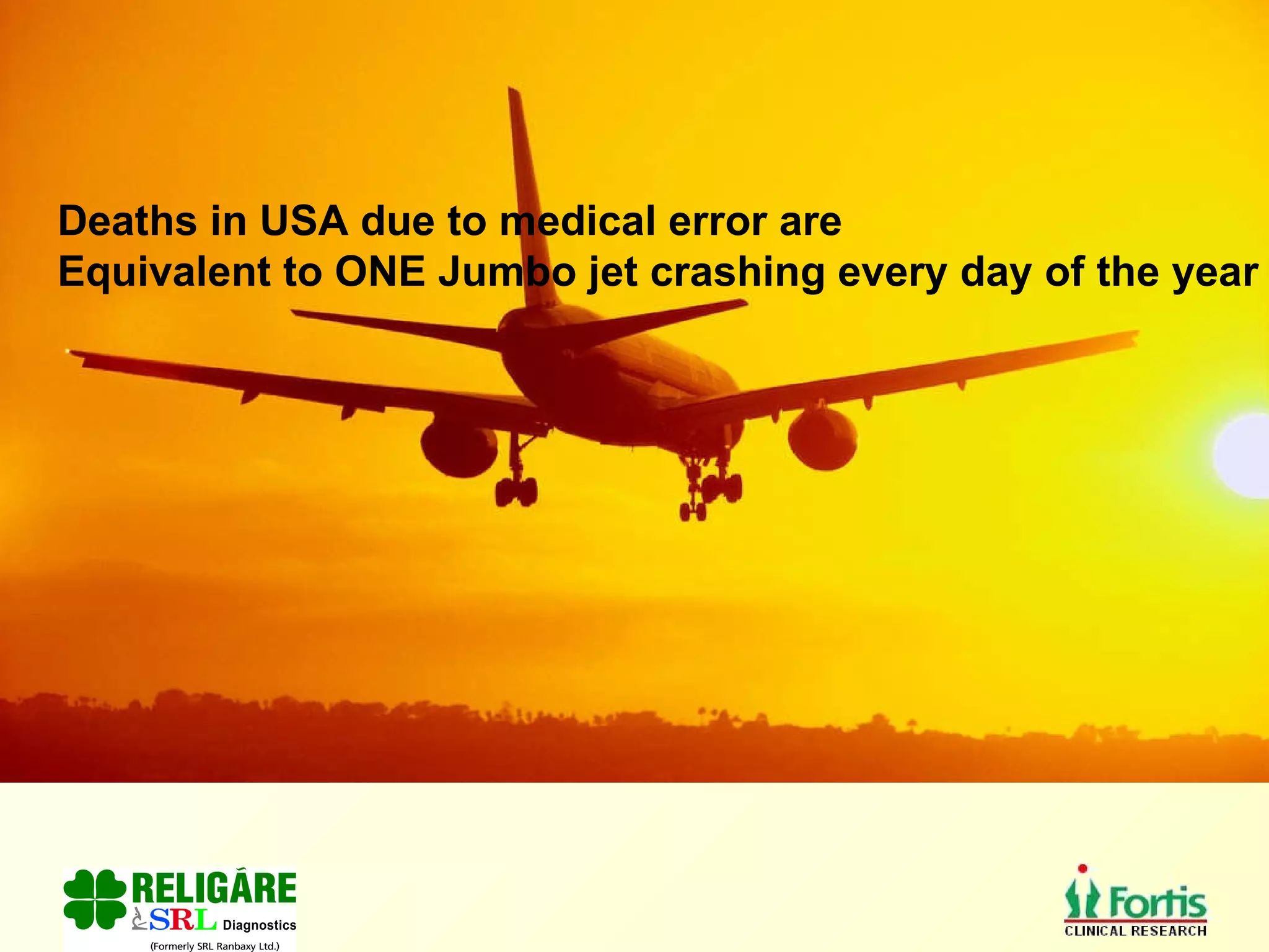 Deaths in USA due to medical error are Equivalent to ONE Jumbo jet crashing every day of the year 