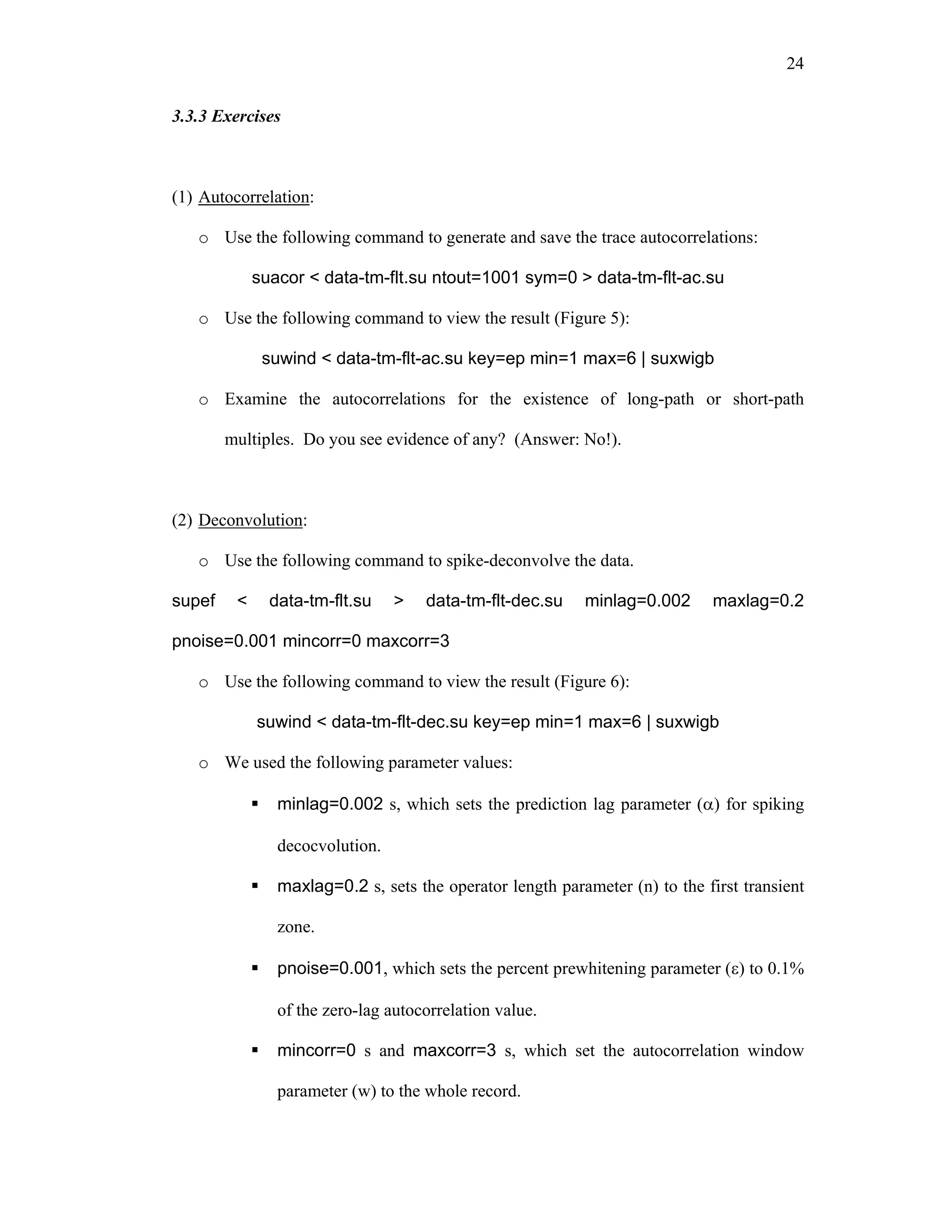 Laboratory manual for seismic data processing courses using the seismic ...
