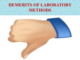 DEMERITS OF LABORATORY
METHODS
 