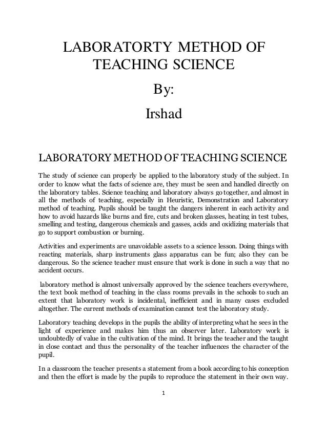 Laboratory Method of Teaching Science