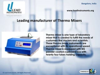 Laboratory mixers and shakers | PPTX