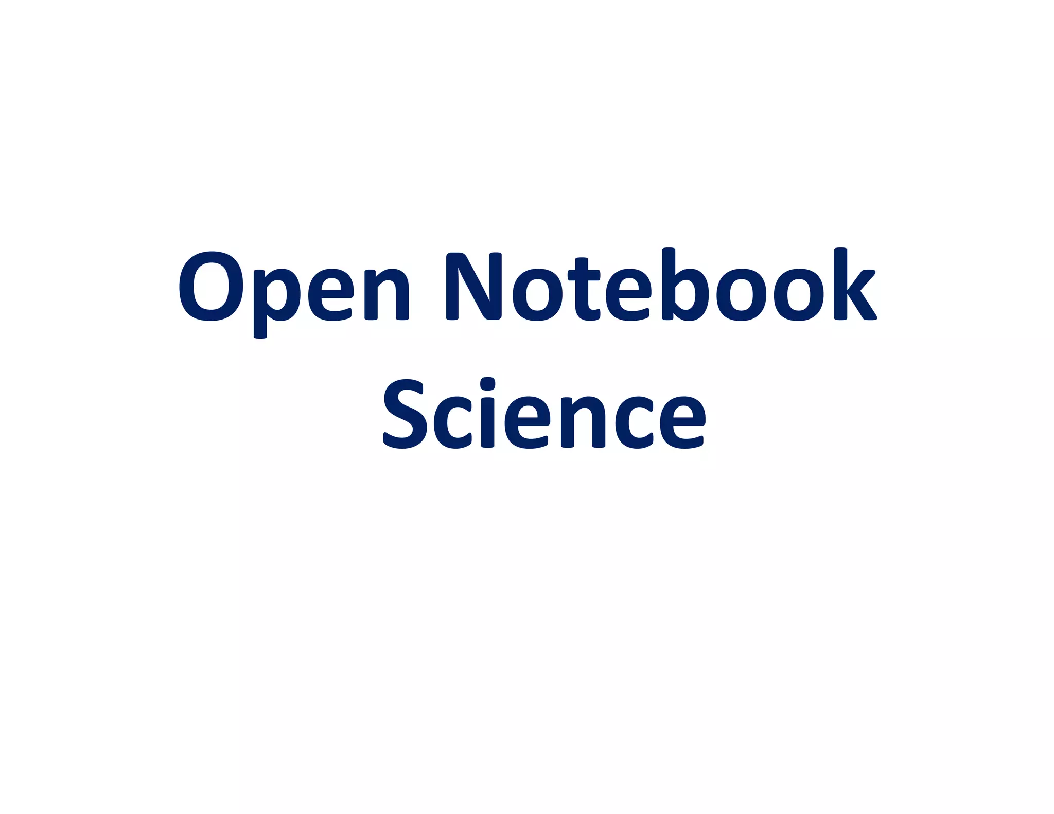 Open Notebook
   Science
 