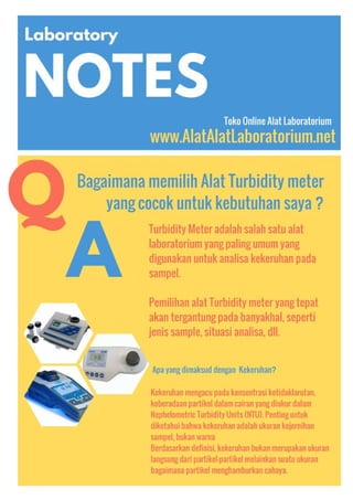Laboratory Notes Turbidity Meter