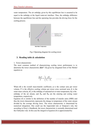Estimate the evaporation rate of water (water loss) for the cooling ...