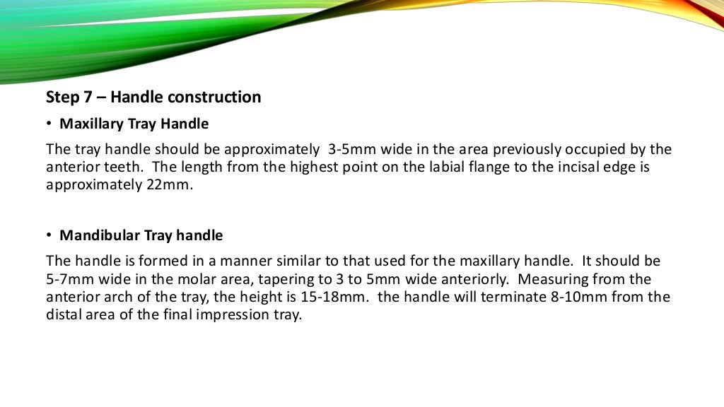 special tray in complete denture