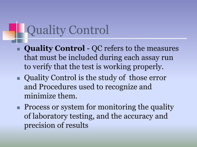 Laboratory Quality Control .ppt | Medical Tests | Medical Health
