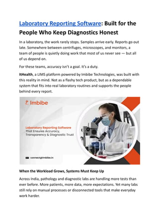 ItHealth: Reliable Laboratory Reporting Software for Accurate ...