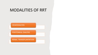 Rrt Modality Laboratory role in renal replacement therapy.pptx