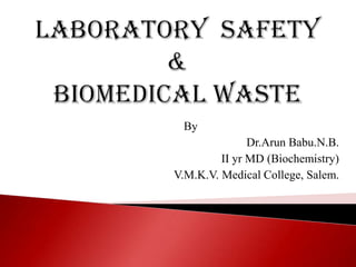 By
Dr.Arun Babu.N.B.
II yr MD (Biochemistry)
V.M.K.V. Medical College, Salem.
 