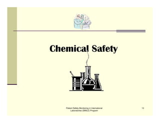 Patient Safety Monitoring in International
Laboratories (SMILE) Program
13
Chemical Safety
 