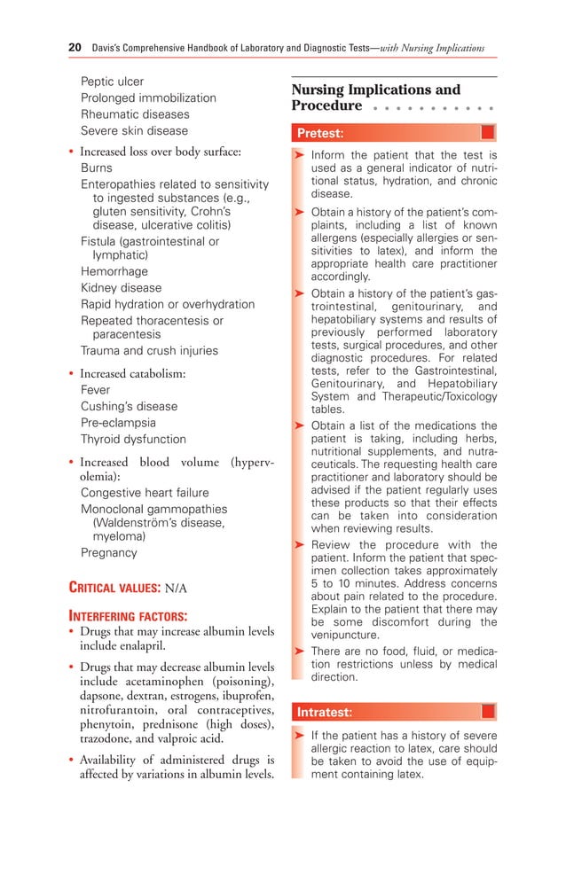 Laboratory tests with nursing implications