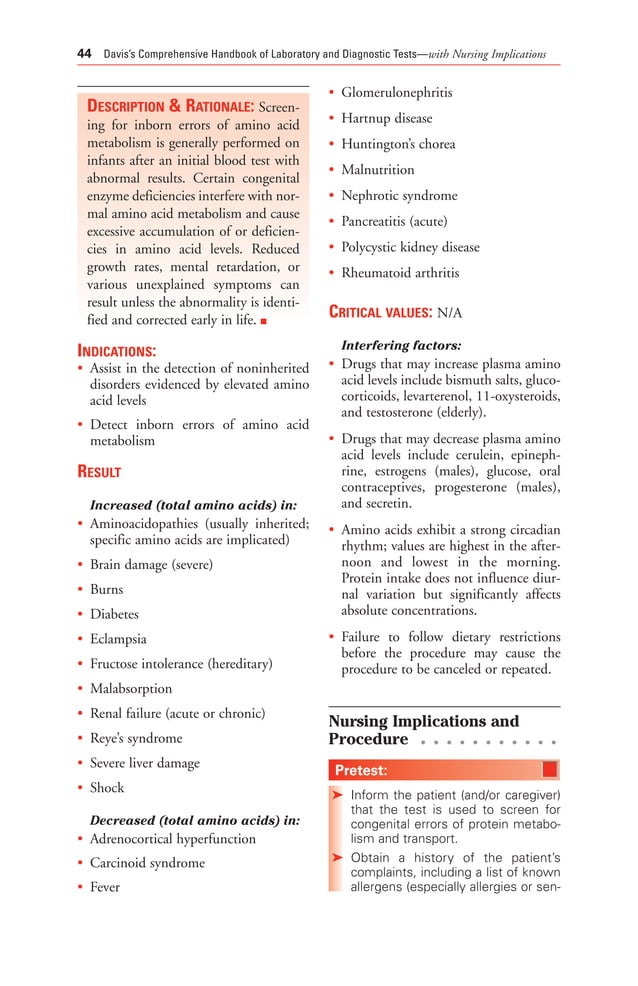 Laboratory tests with nursing implications