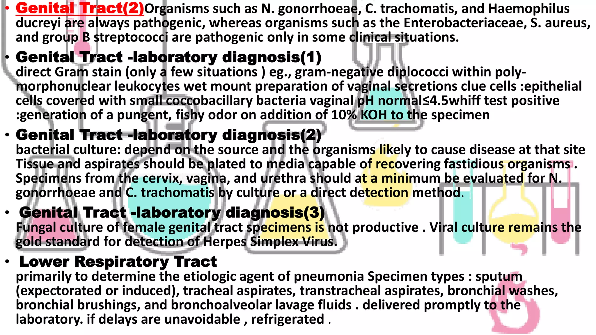 Laboratory work, symptoms and specimen collecting | PPTX