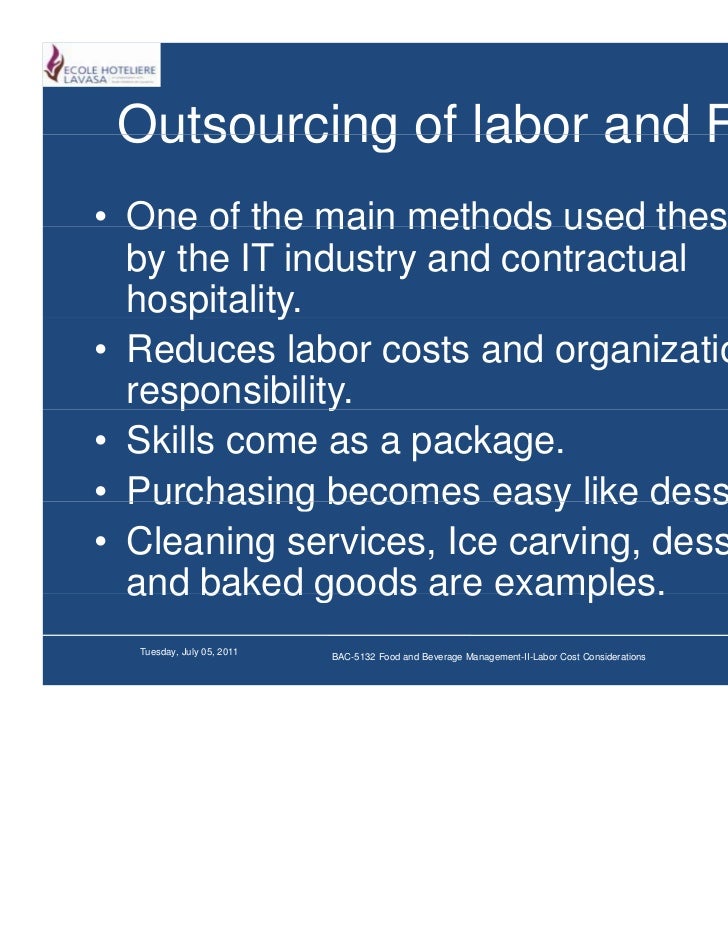 Labor cost considerations