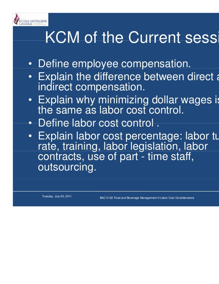 Labor cost considerations
