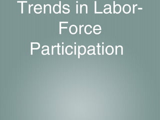 Trends in LaborForce
Participation

 