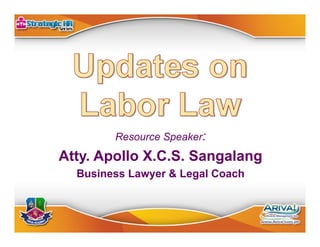 Resource Speaker:

Atty. Apollo X.C.S. Sangalang
Business Lawyer & Legal Coach

 