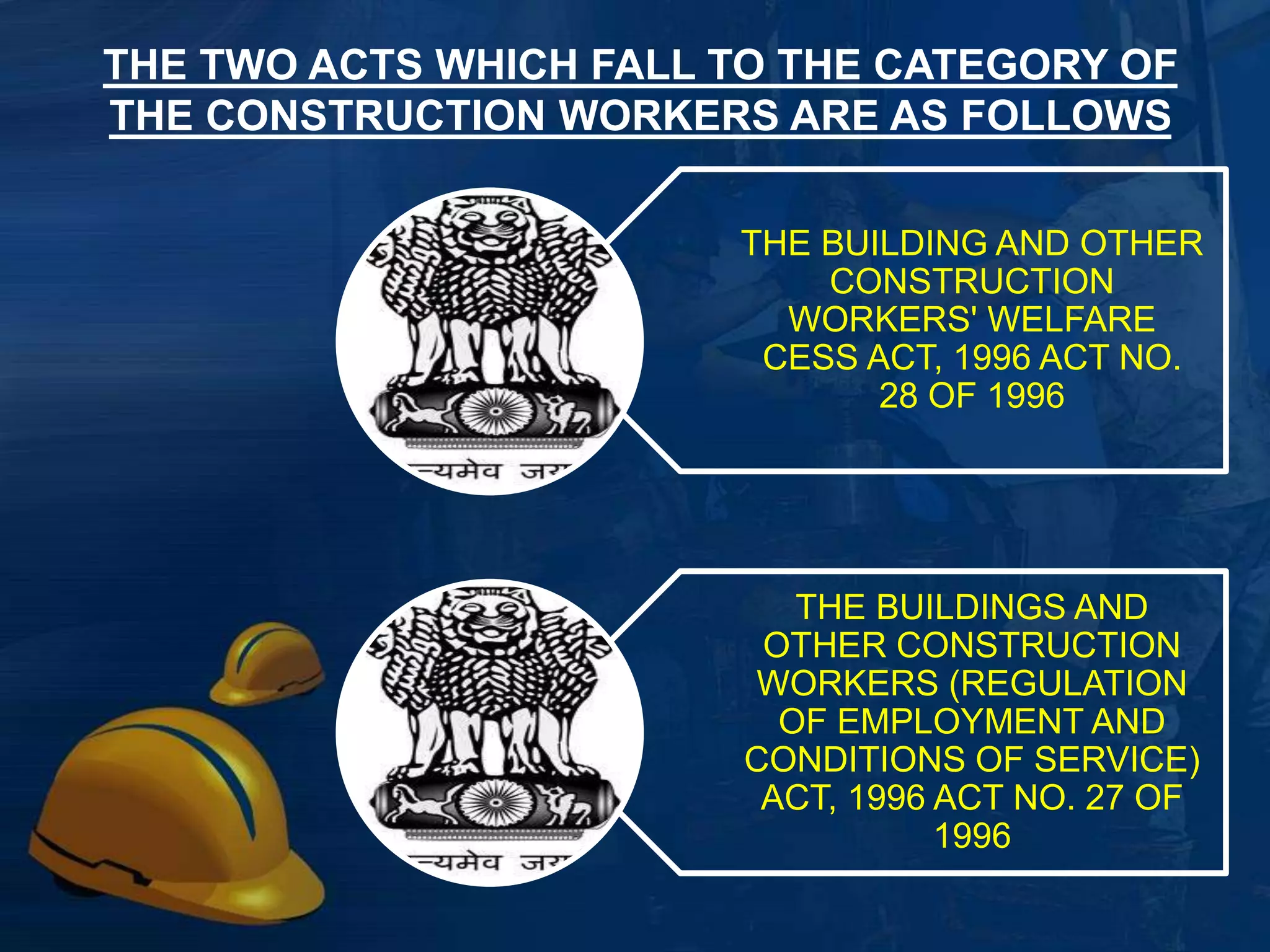 CONTINUE… 
 Child labor in India is prohibited by the Constitution, article 
24, in factories, mines and hazardous employment, and that 
under article 21 the state should provide free and 
compulsory education up to a child is aged 14. However in 
practice, the laws are not enforced. 
 Constitution of India gives everyone an enforceable right "to 
form associations or unions“ Trade union (union of labors) 
can oppose management and can go to court if 
management is not satisfying rights of labors 
 On the other hand if any labor found not following contract 
rules, safety rules, company policies, etc. then management 
can give warning for first then penalty then suspension then 
dismissal can be done according to government rules 
A permanent worker can be terminated only for proven 
misconduct or for habitual absence 
The dismissed worker has a right to appeal, even if the 
government has granted the dismissal application 
7 
 