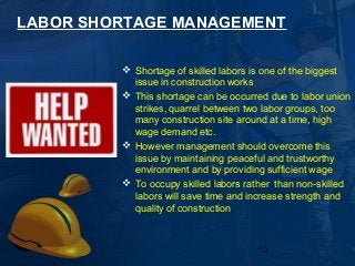 Labor management at construction site | PPT