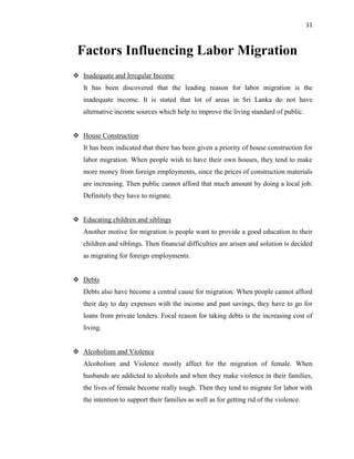Labor migration of sri lanka | PDF