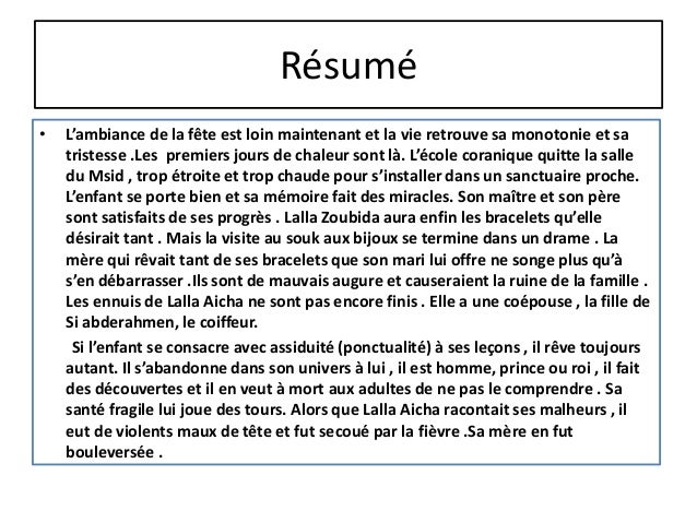 Resume de la boite a merveille chapitre 3 et 4