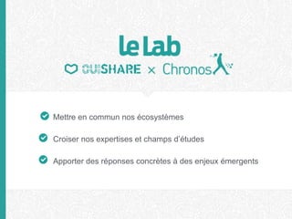 Mettre en commun nos écosystèmes
Croiser nos expertises et champs d’études
Apporter des réponses concrètes à des enjeux émergents
13
 