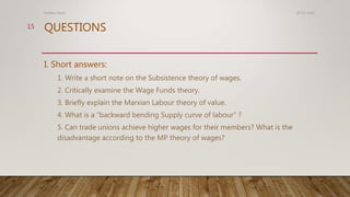 Labour   theory of wages Slide 15