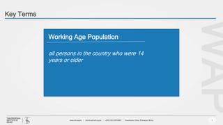 Key Terms
3
WAP
Working Age Population
all persons in the country who were 14
years or older
 