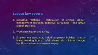 LABOUR LAW 1 - Unit 1 notes - LLB Degree Course | PPTX