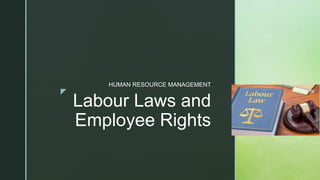 z
Labour Laws and
Employee Rights
HUMAN RESOURCE MANAGEMENT
 