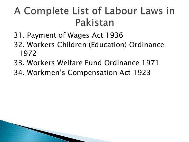 Complete List Of Labour Laws Of Pakistan As At June 2015 complete-list-of-labour-laws-of-pakistan-as-at-june-2015