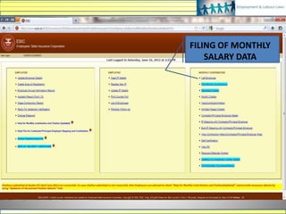 FILING OF MONTHLY
SALARY DATA
 