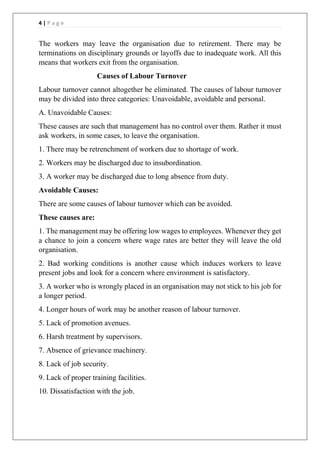 Labour turnover | PDF