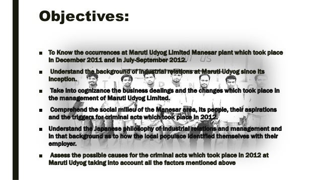 Industrial relations problem at marutiudyog ltd at its manesar plant was concerned with image